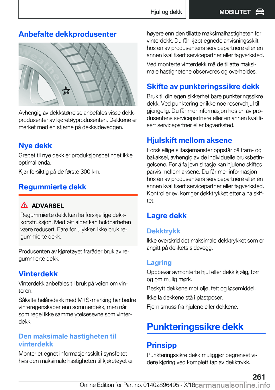 BMW X1 2019  InstruksjonsbØker (in Norwegian) �A�n�b�e�f�a�l�t�e��d�e�k�k�p�r�o�d�u�s�e�n�t�e�r
�A�v�h�e�n�g�i�g��a�v��d�e�k�k�s�t�