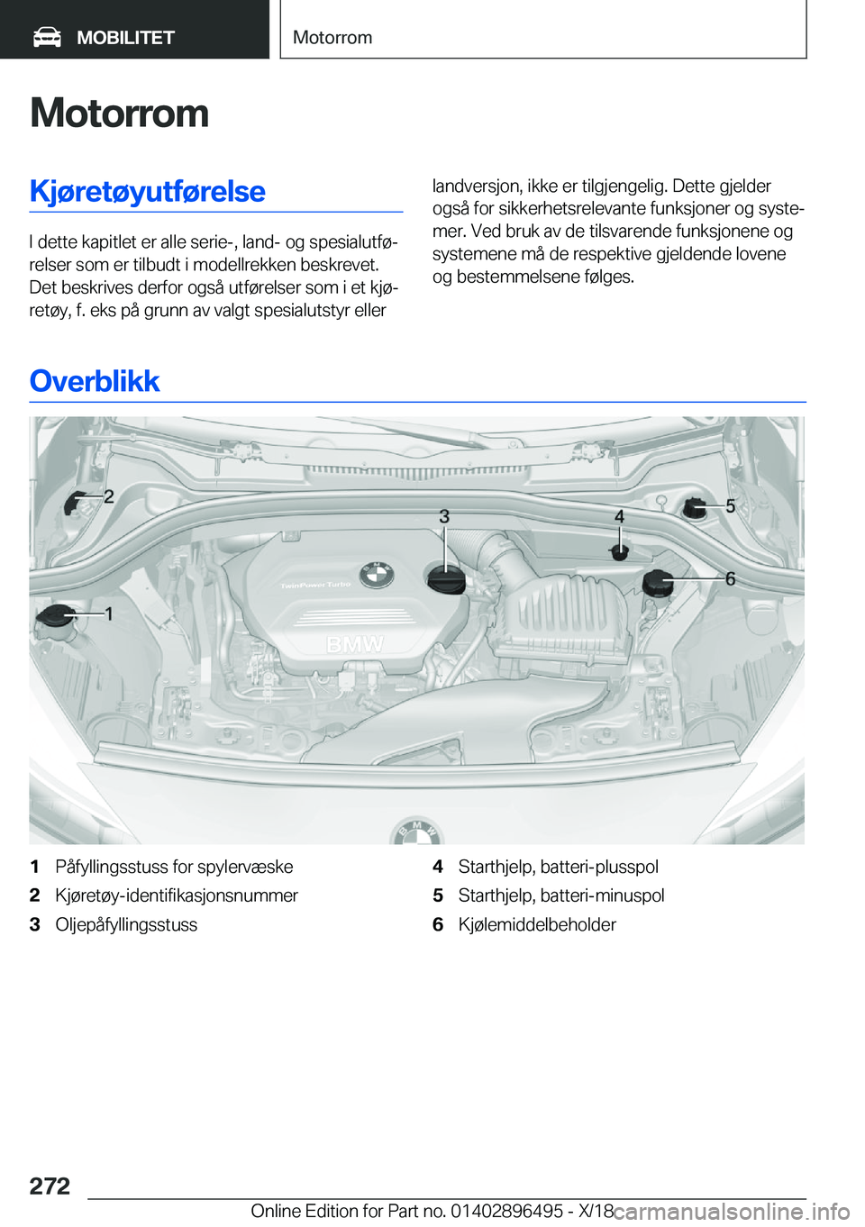 BMW X1 2019  InstruksjonsbØker (in Norwegian) �M�o�t�o�r�r�o�m�K�j�