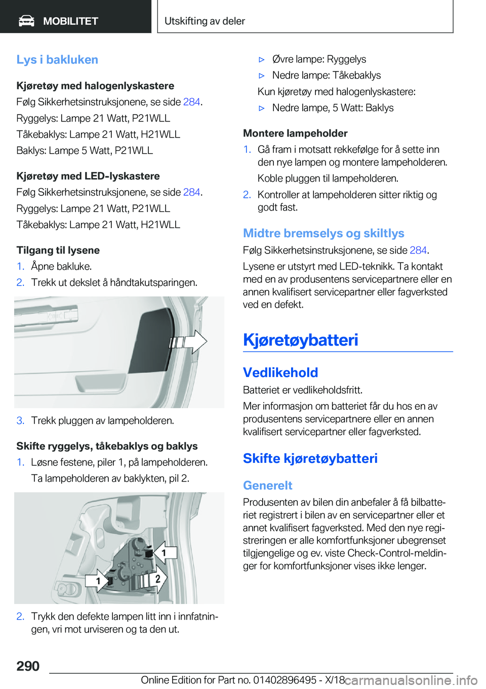 BMW X1 2019  InstruksjonsbØker (in Norwegian) �L�y�s��i��b�a�k�l�u�k�e�n
�K�j�