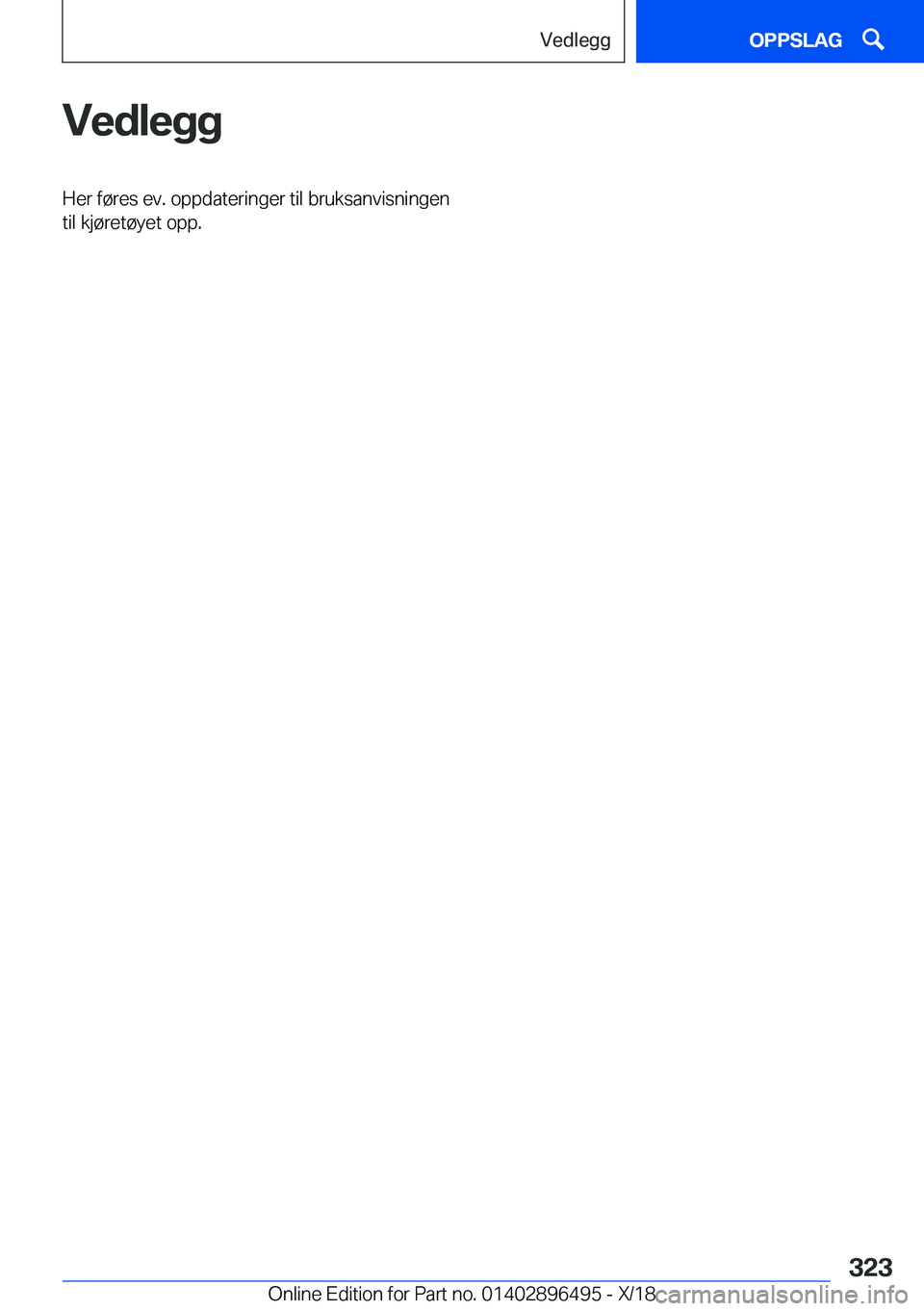 BMW X1 2019  InstruksjonsbØker (in Norwegian) �V�e�d�l�e�g�g�H�e�r��f�