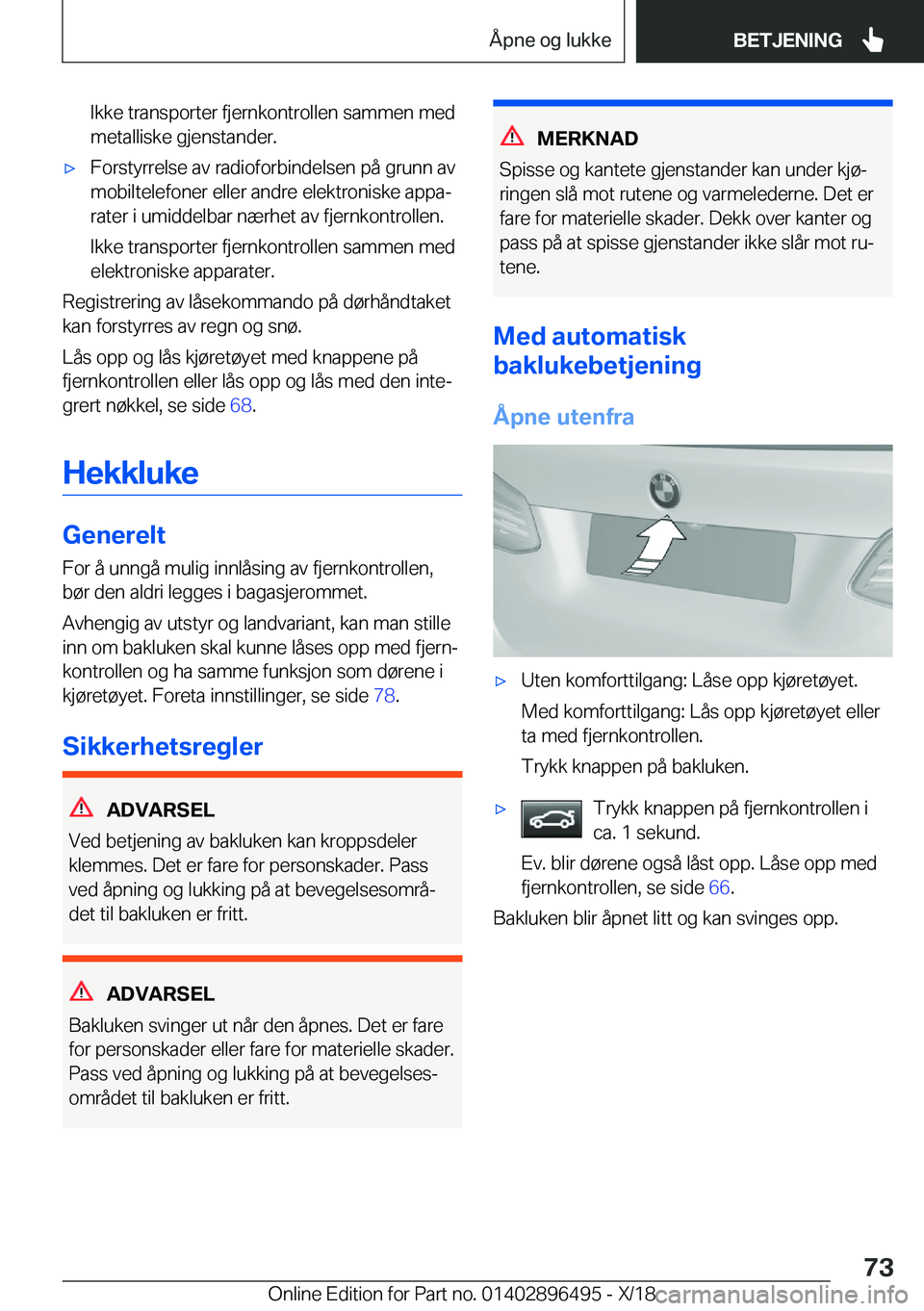 BMW X1 2019  InstruksjonsbØker (in Norwegian) �I�k�k�e��t�r�a�n�s�p�o�r�t�e�r��f�j�e�r�n�k�o�n�t�r�o�l�l�e�n��s�a�m�m�e�n��m�e�d
�m�e�t�a�l�l�i�s�k�e��g�j�e�n�s�t�a�n�d�e�r�.x�F�o�r�s�t�y�r�r�e�l�s�e��a�v��r�a�d�i�o�f�o�r�b�i�n�d�e�l�s�e�