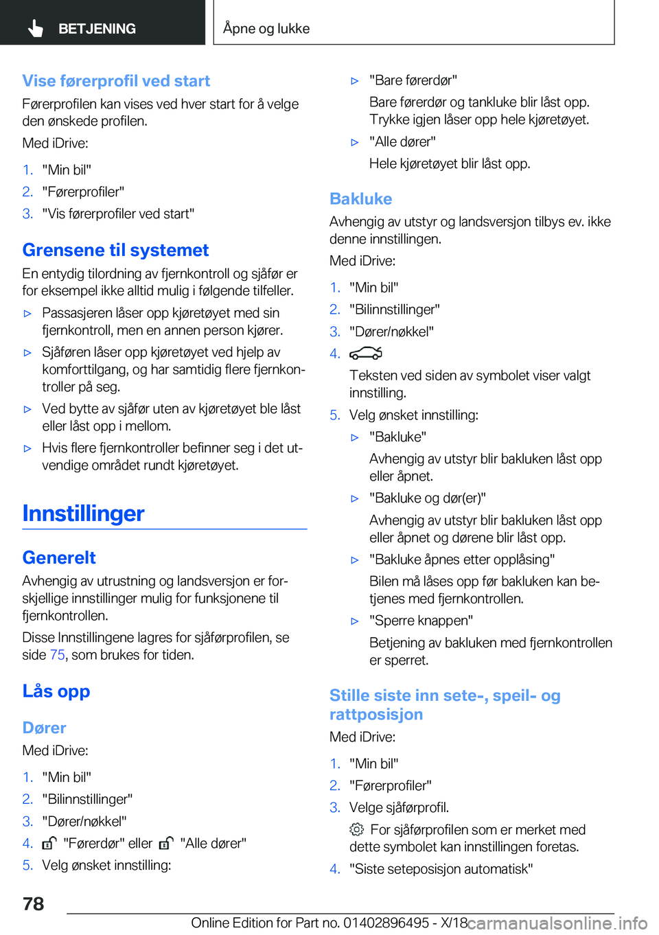 BMW X1 2019  InstruksjonsbØker (in Norwegian) �V�i�s�e��f�