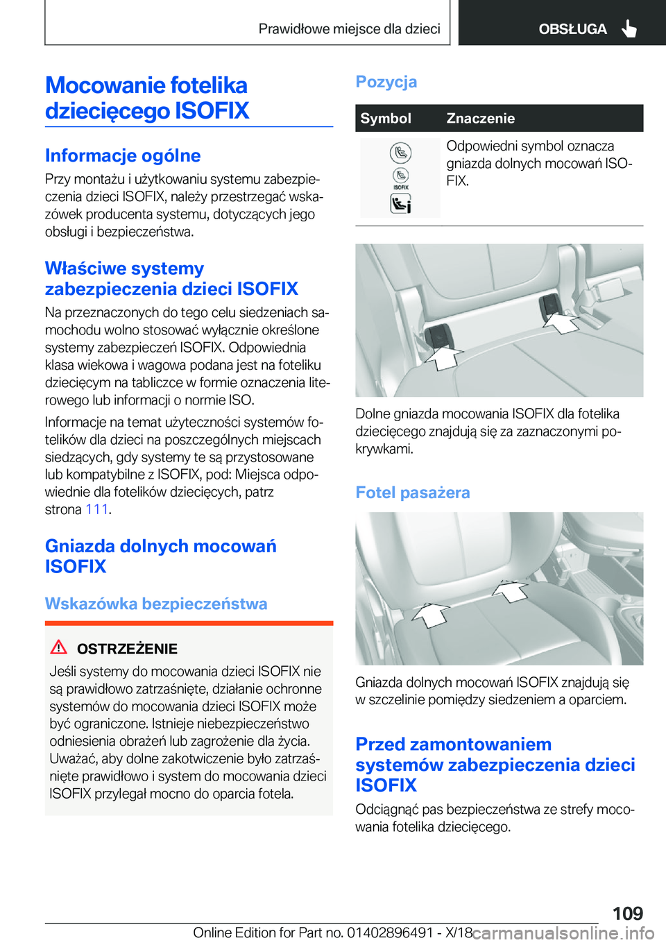 BMW X1 2019  Instrukcja obsługi (in Polish) �M�o�c�o�w�a�n�i�e��f�o�t�e�l�i�k�a�d�z�i�e�c�i�