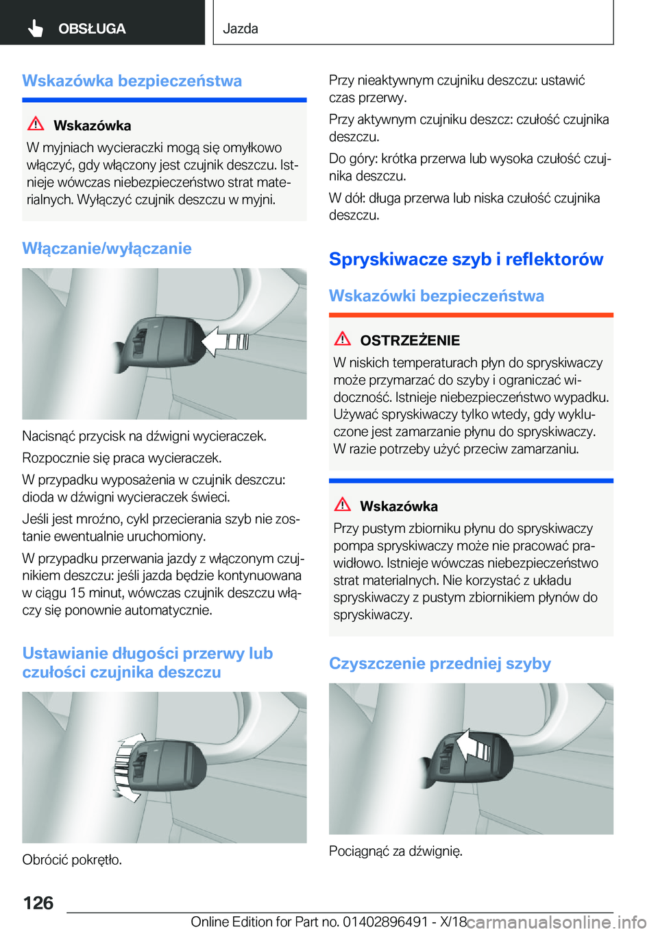 BMW X1 2019  Instrukcja obsługi (in Polish) �W�s�k�a�z�
