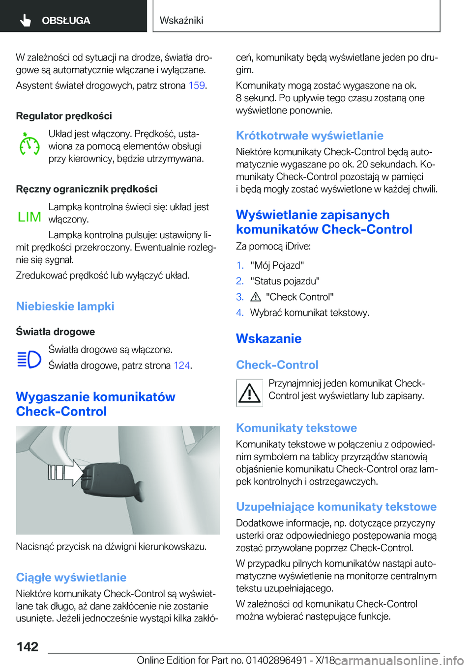 BMW X1 2019  Instrukcja obsługi (in Polish) �W��z�a�l�e9�n�o�c�i��o�d��s�y�t�u�a�c�j�i��n�a��d�r�o�d�z�e�,��w�i�a�t�ł�a��d�r�oj
�g�o�w�e��s�