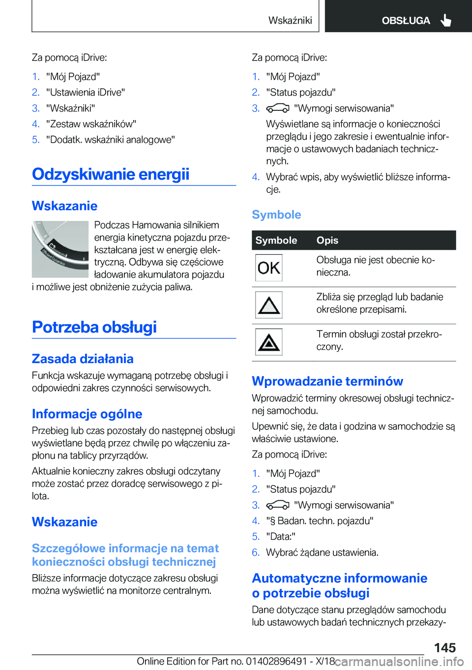 BMW X1 2019  Instrukcja obsługi (in Polish) �Z�a��p�o�m�o�c�