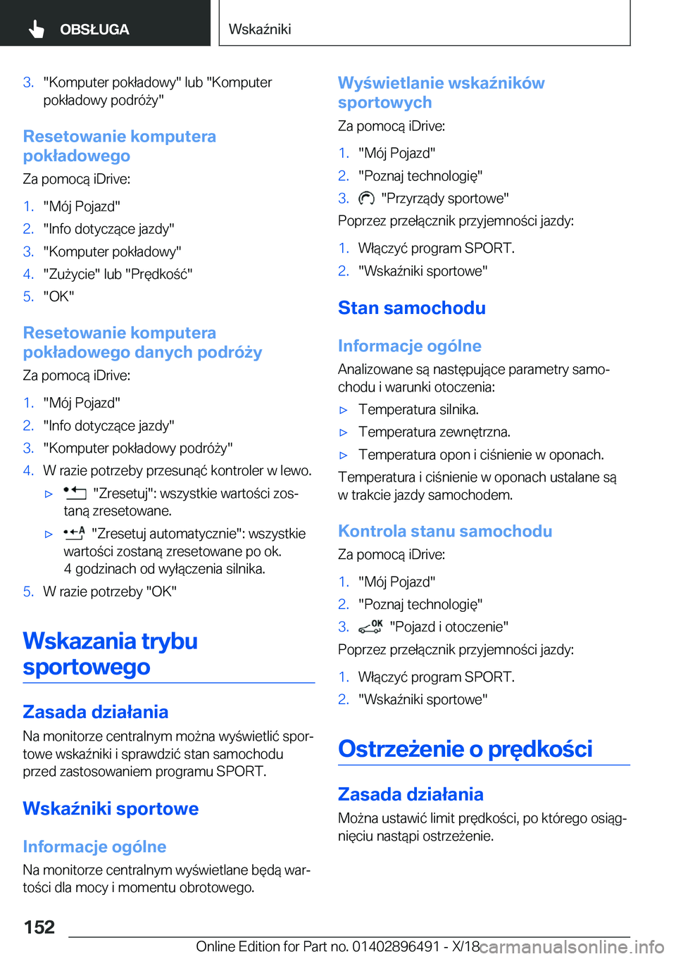 BMW X1 2019  Instrukcja obsługi (in Polish) �3�.��K�o�m�p�u�t�e�r��p�o�k�ł�a�d�o�w�y���l�u�b���K�o�m�p�u�t�e�r
�p�o�k�ł�a�d�o�w�y��p�o�d�r�
