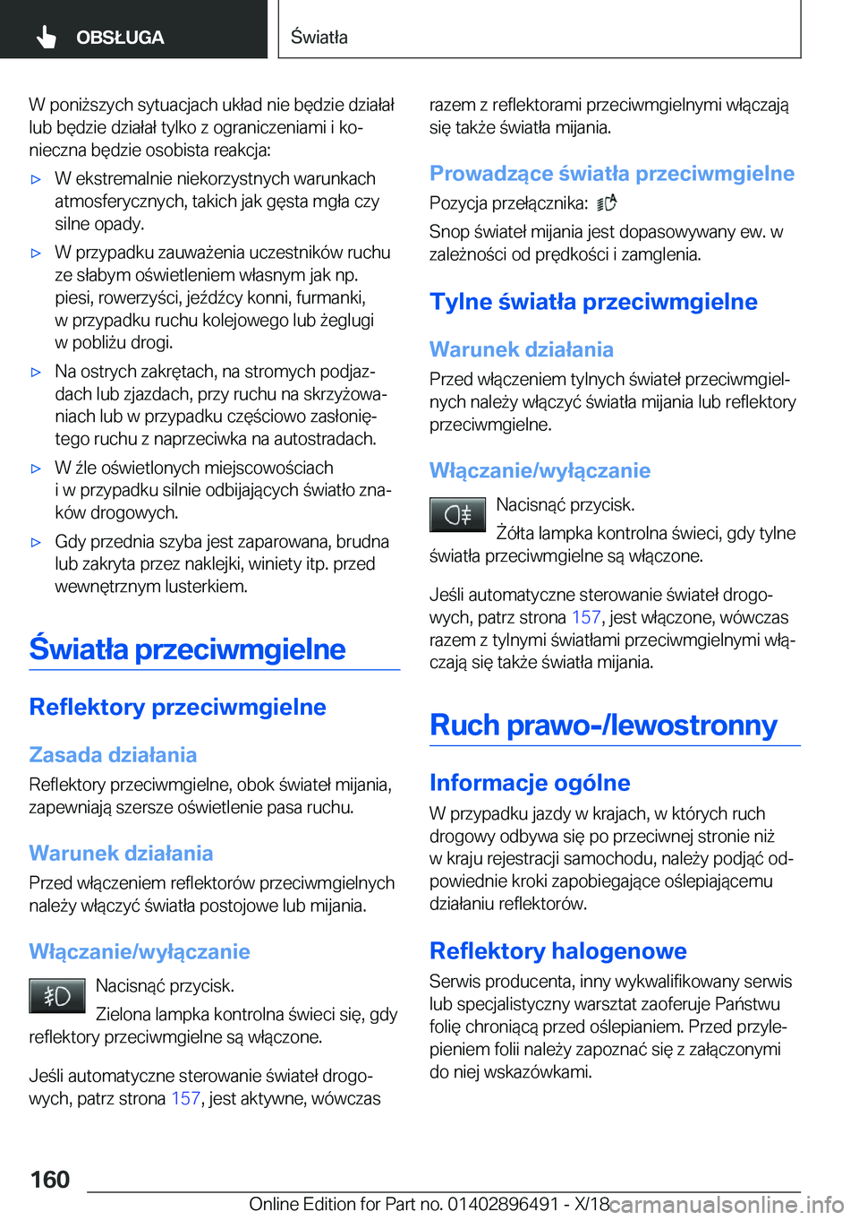 BMW X1 2019  Instrukcja obsługi (in Polish) �W��p�o�n�i9�s�z�y�c�h��s�y�t�u�a�c�j�a�c�h��u�k�ł�a�d��n�i�e��b�