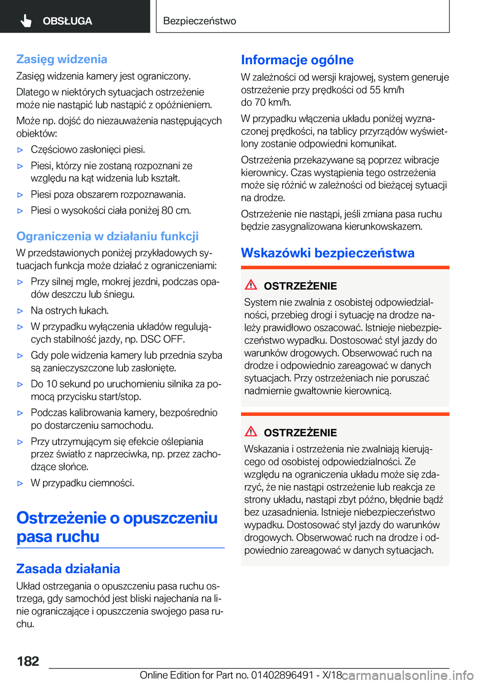 BMW X1 2019  Instrukcja obsługi (in Polish) �Z�a�s�i�
