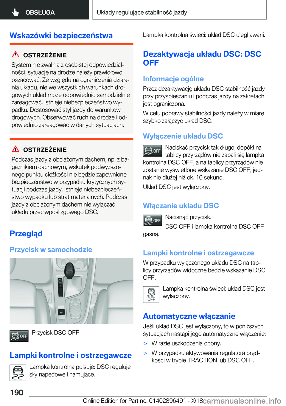BMW X1 2019  Instrukcja obsługi (in Polish) �W�s�k�a�z�