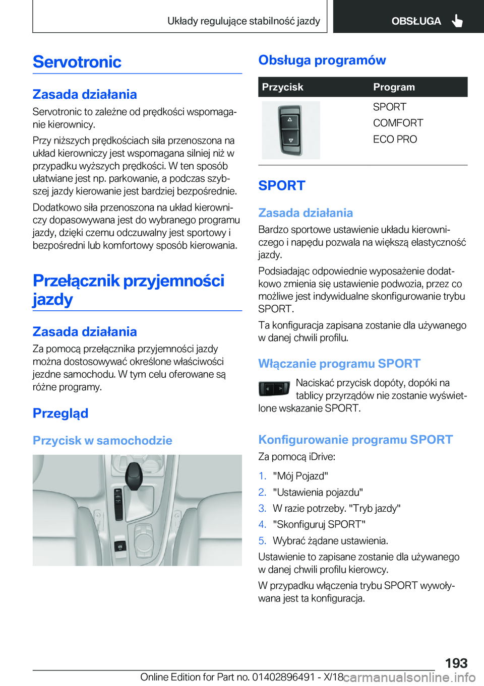 BMW X1 2019  Instrukcja obsługi (in Polish) �S�e�r�v�o�t�r�o�n�i�c
�Z�a�s�a�d�a��d�z�i�a�ł�a�n�i�a�S�e�r�v�o�t�r�o�n�i�c��t�o��z�a�l�e9�n�e��o�d��p�r�