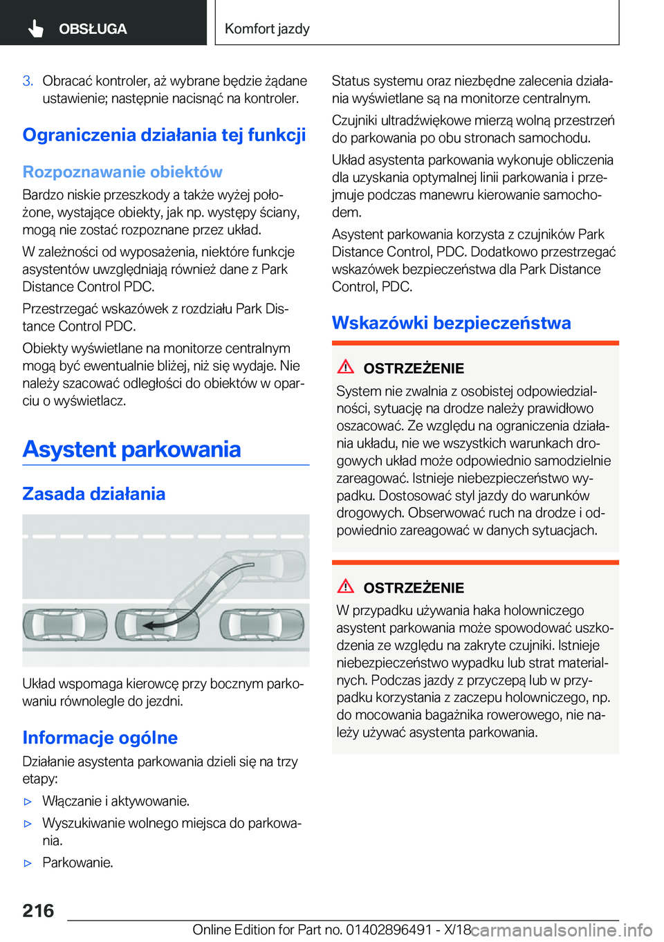 BMW X1 2019  Instrukcja obsługi (in Polish) �3�.�O�b�r�a�c�a�