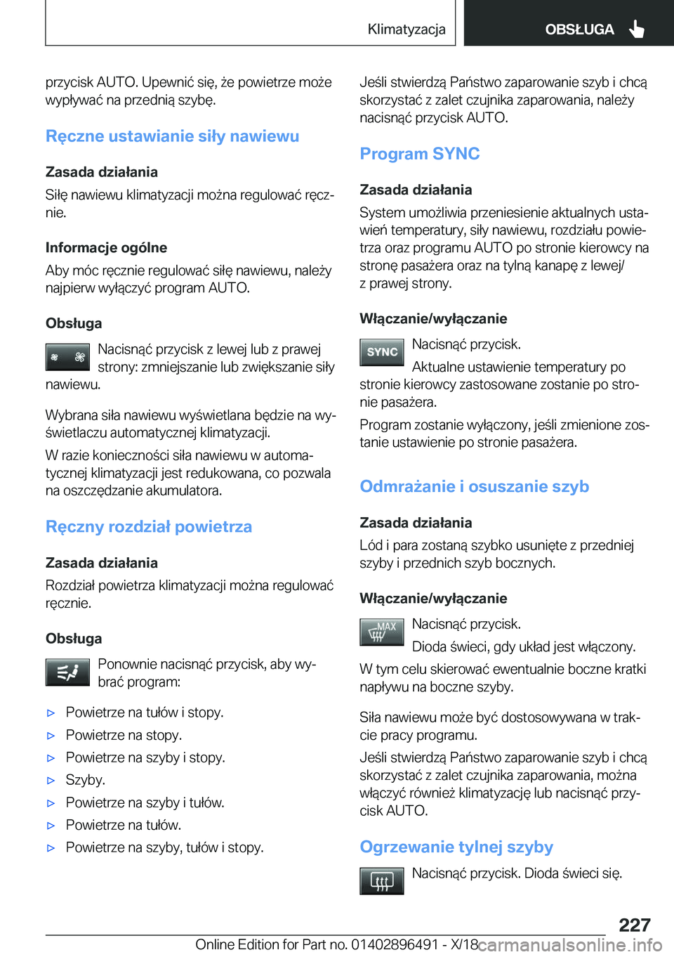 BMW X1 2019  Instrukcja obsługi (in Polish) �p�r�z�y�c�i�s�k��A�U�T�O�.��U�p�e�w�n�i�