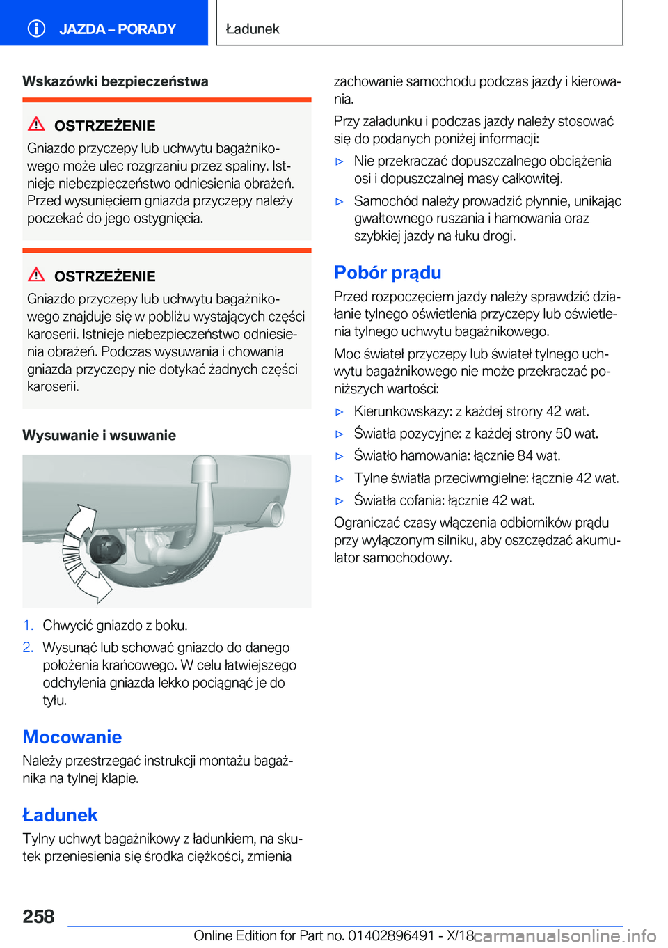 BMW X1 2019  Instrukcja obsługi (in Polish) �W�s�k�a�z�