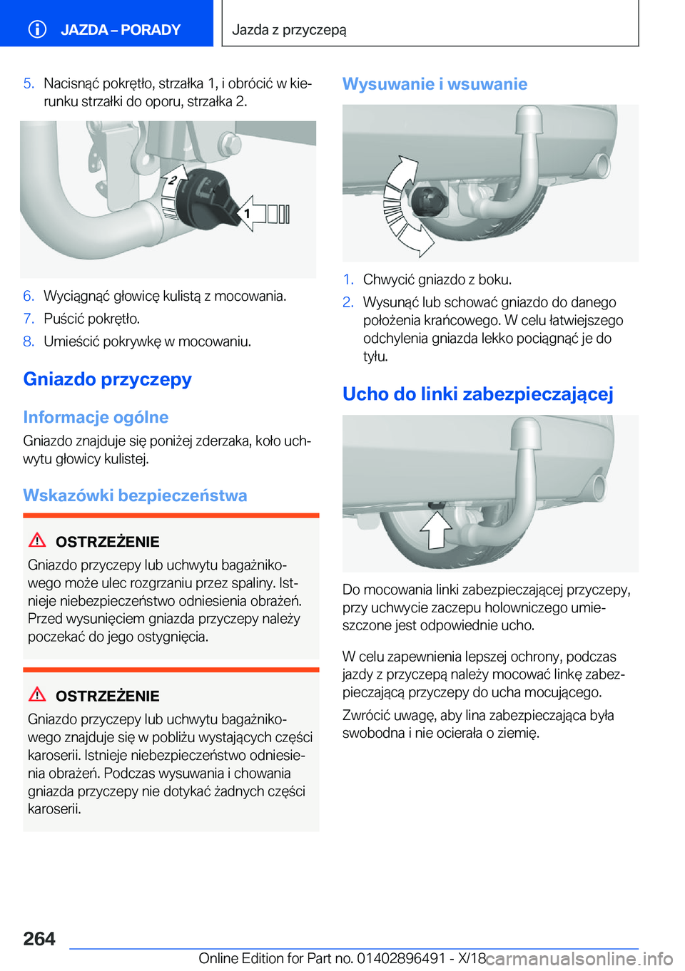 BMW X1 2019  Instrukcja obsługi (in Polish) �5�.�N�a�c�i�s�n�