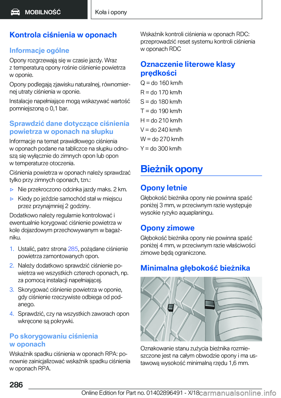 BMW X1 2019  Instrukcja obsługi (in Polish) �K�o�n�t�r�o�l�a��c�i�n�i�e�n�i�a��w��o�p�o�n�a�c�h�I�n�f�o�r�m�a�c�j�e��o�g�