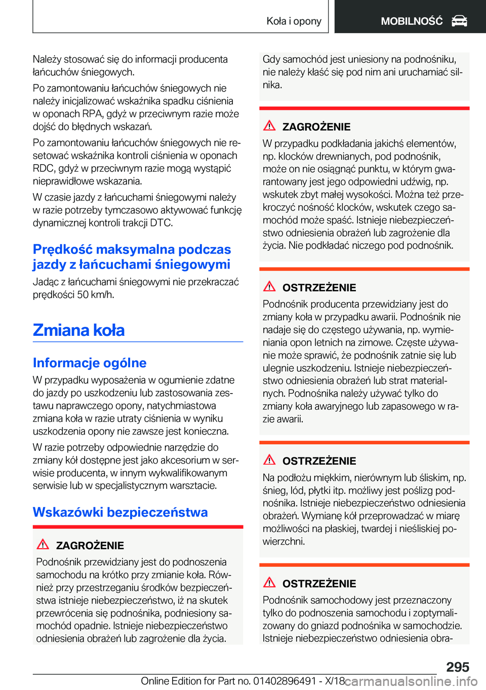 BMW X1 2019  Instrukcja obsługi (in Polish) �N�a�l�e9�y��s�t�o�s�o�w�a�