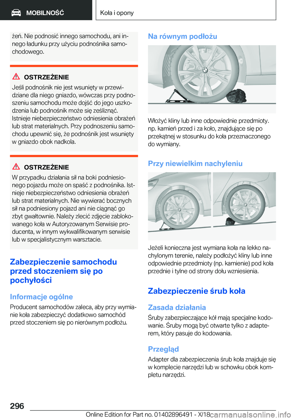 BMW X1 2019  Instrukcja obsługi (in Polish) 9�e�
