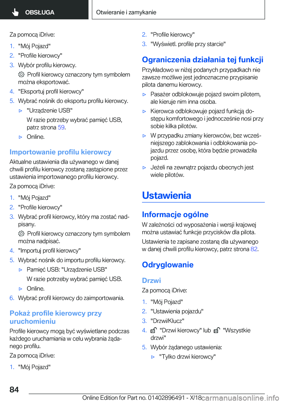 BMW X1 2019  Instrukcja obsługi (in Polish) �Z�a��p�o�m�o�c�