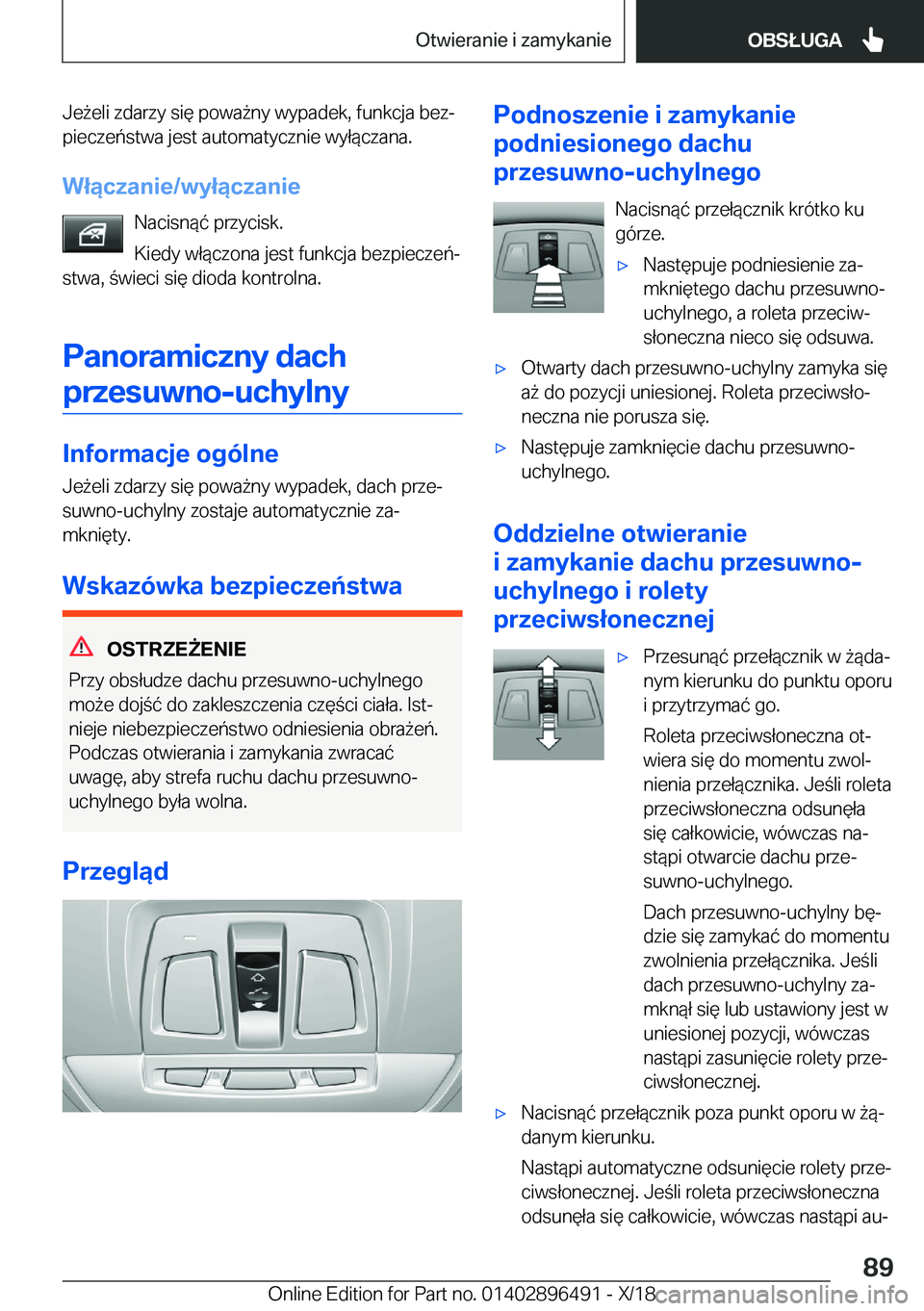 BMW X1 2019  Instrukcja obsługi (in Polish) �J�e9�e�l�i��z�d�a�r�z�y��s�i�