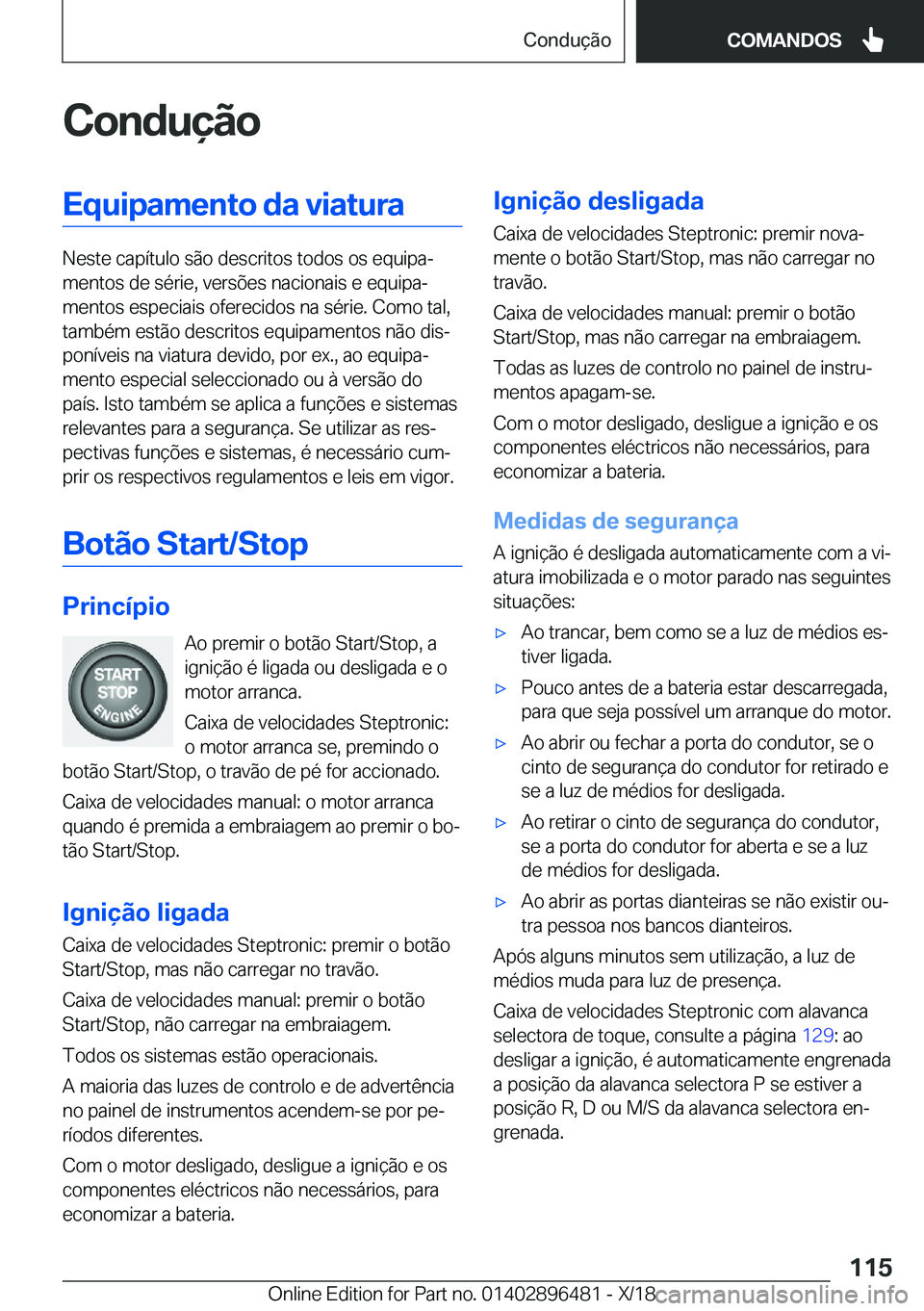 BMW X1 2019  Manual do condutor (in Portuguese) �C�o�n�d�u�