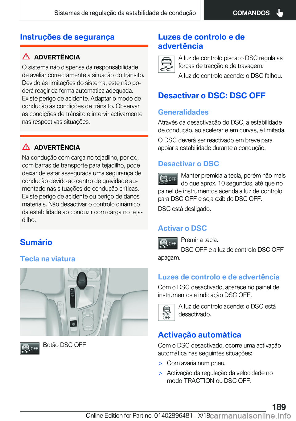 BMW X1 2019  Manual do condutor (in Portuguese) �I�n�s�t�r�u�