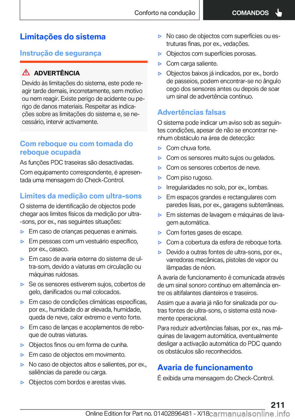 BMW X1 2019  Manual do condutor (in Portuguese) �L�i�m�i�t�a�