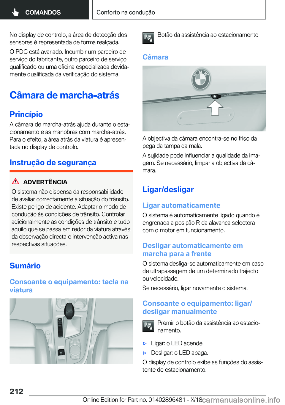 BMW X1 2019  Manual do condutor (in Portuguese) �N�o��d�i�s�p�l�a�y��d�e��c�o�n�t�r�o�l�o�,��a��á�r�e�a��d�e��d�e�t�e�c�