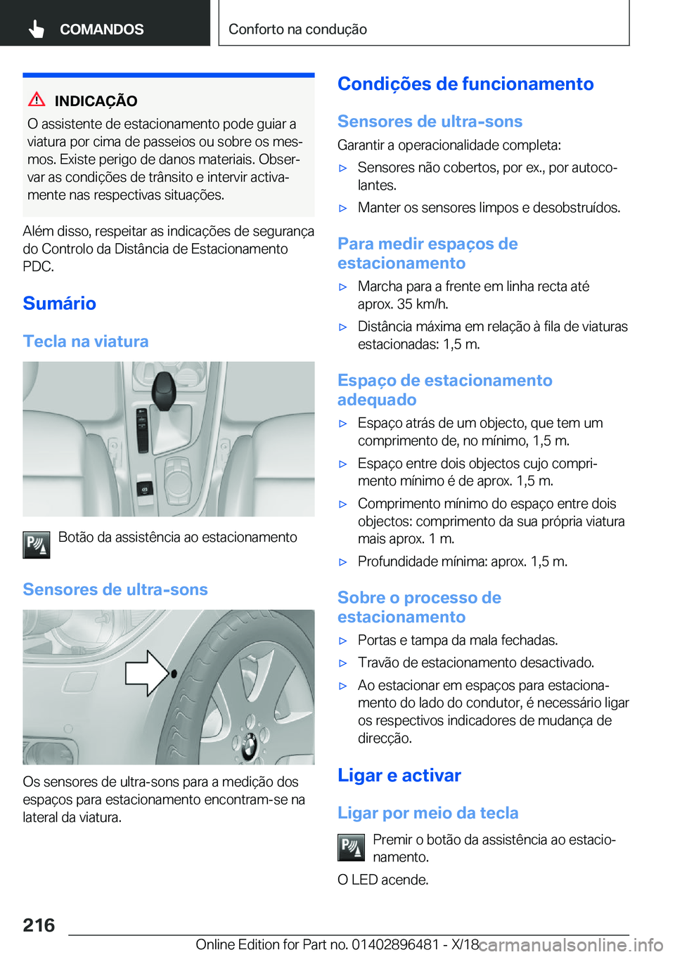 BMW X1 2019  Manual do condutor (in Portuguese) �I�N�D�I�C�A�
