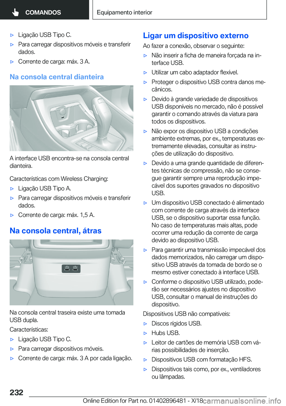 BMW X1 2019  Manual do condutor (in Portuguese) x�L�i�g�a�