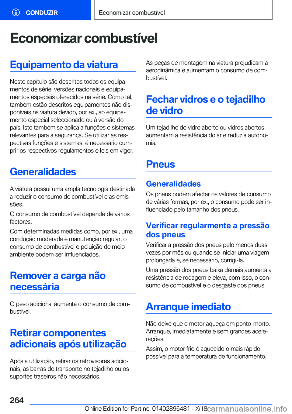 BMW X1 2019  Manual do condutor (in Portuguese) �E�c�o�n�o�m�i�z�a�r��c�o�m�b�u�s�t�