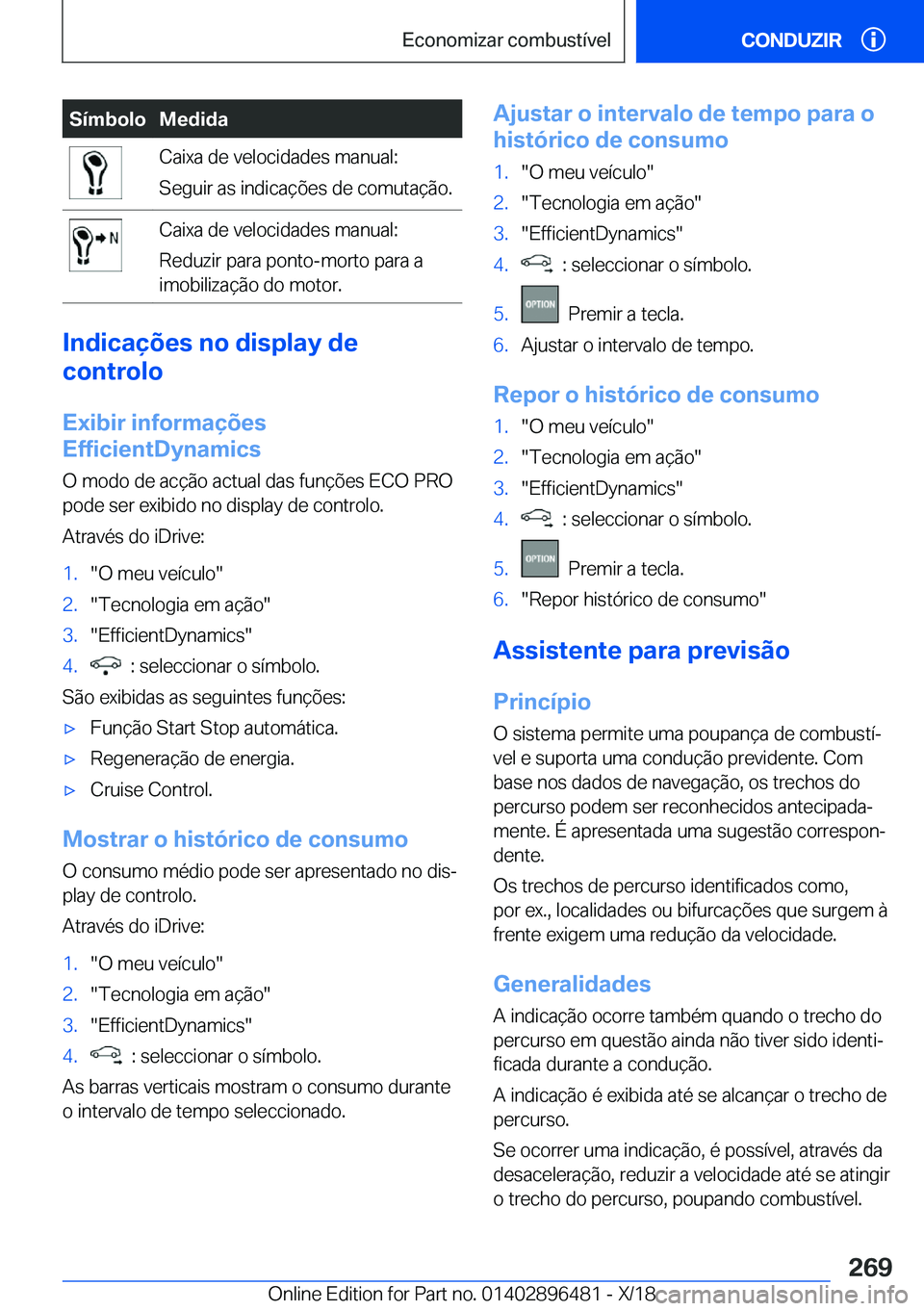 BMW X1 2019  Manual do condutor (in Portuguese) �S�