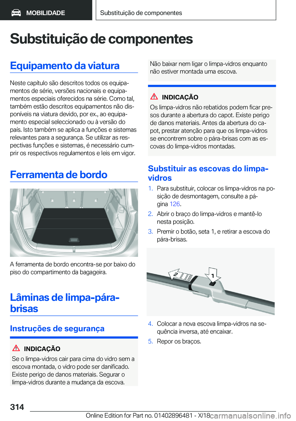 BMW X1 2019  Manual do condutor (in Portuguese) �S�u�b�s�t�i�t�u�i�