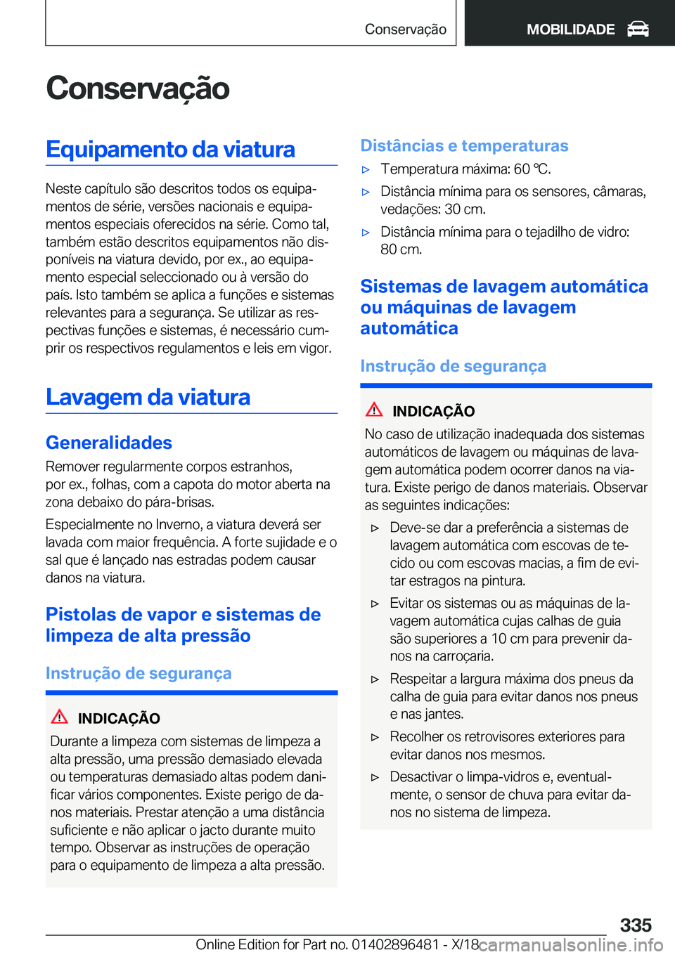 BMW X1 2019  Manual do condutor (in Portuguese) �C�o�n�s�e�r�v�a�