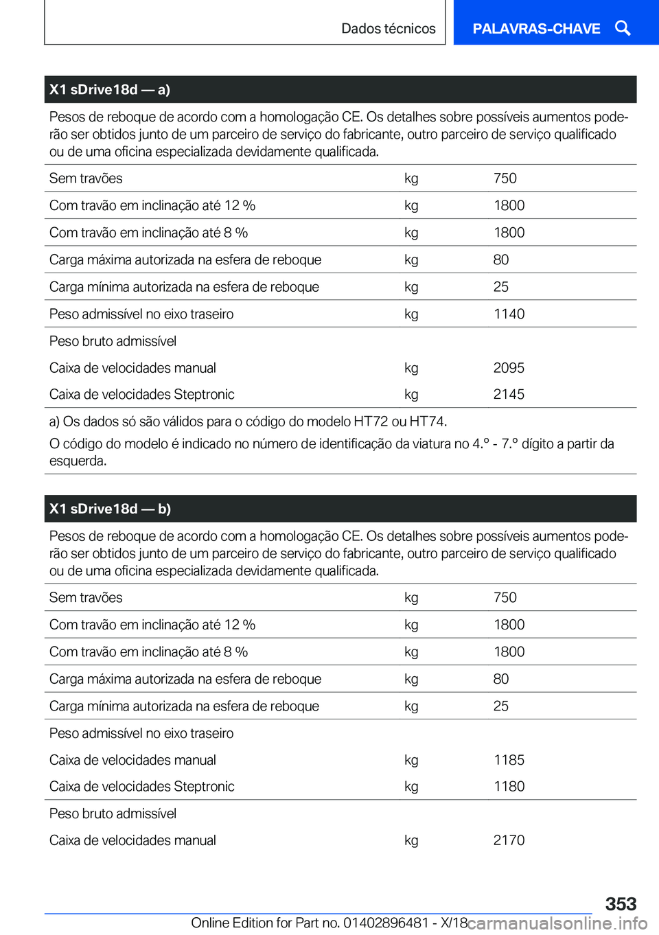 BMW X1 2019  Manual do condutor (in Portuguese) �X�1��s�D�r�i�v�e�1�8�d�n��a�
�P�e�s�o�s��d�e��r�e�b�o�q�u�e��d�e��a�c�o�r�d�o��c�o�m��a��h�o�m�o�l�o�g�a�