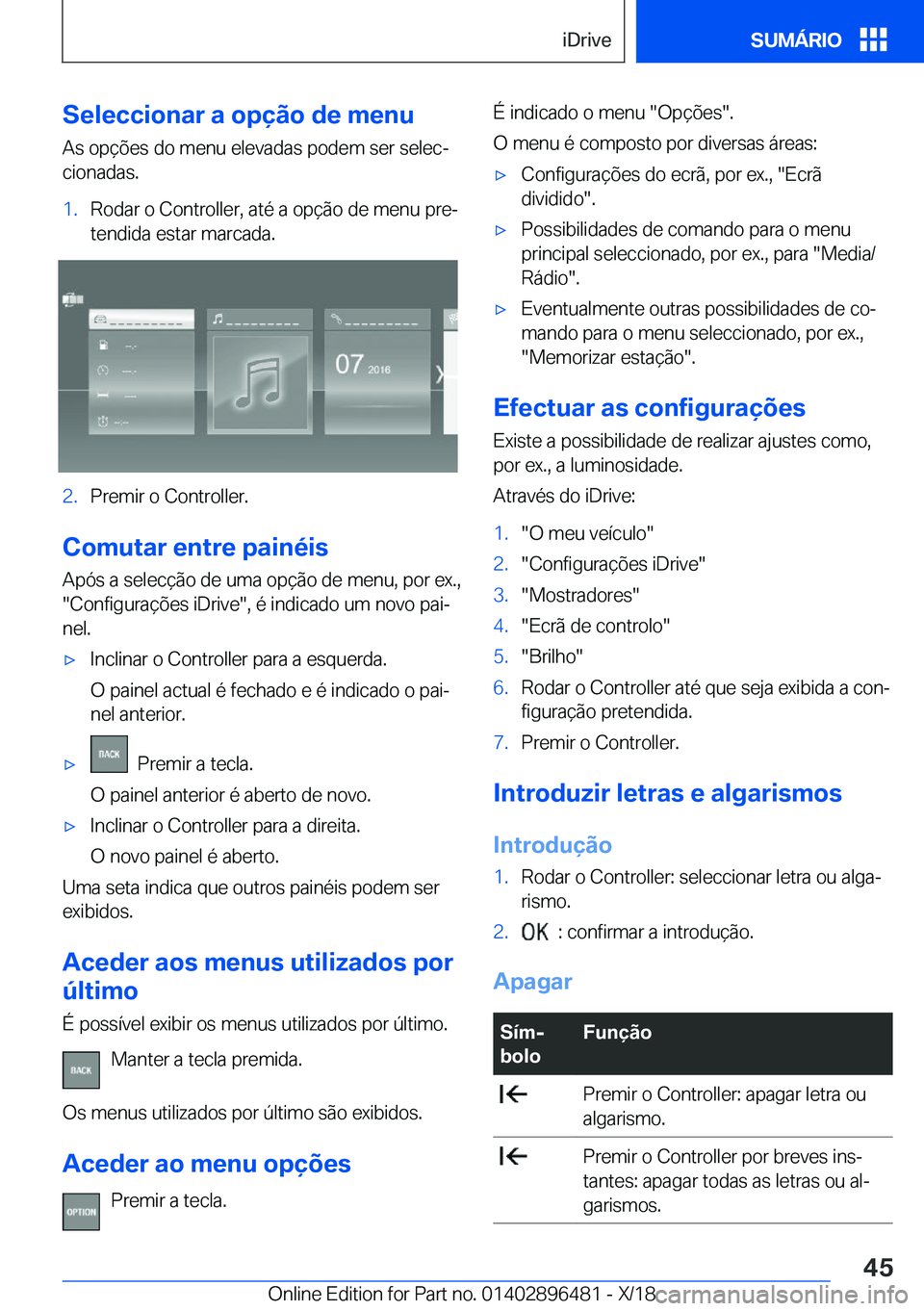 BMW X1 2019  Manual do condutor (in Portuguese) �S�e�l�e�c�c�i�o�n�a�r��a��o�p�