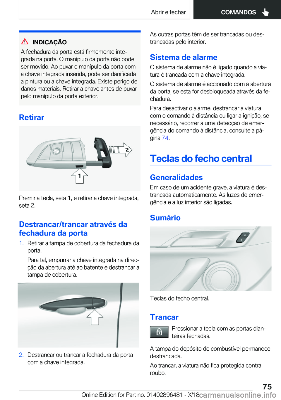 BMW X1 2019  Manual do condutor (in Portuguese) �I�N�D�I�C�A�