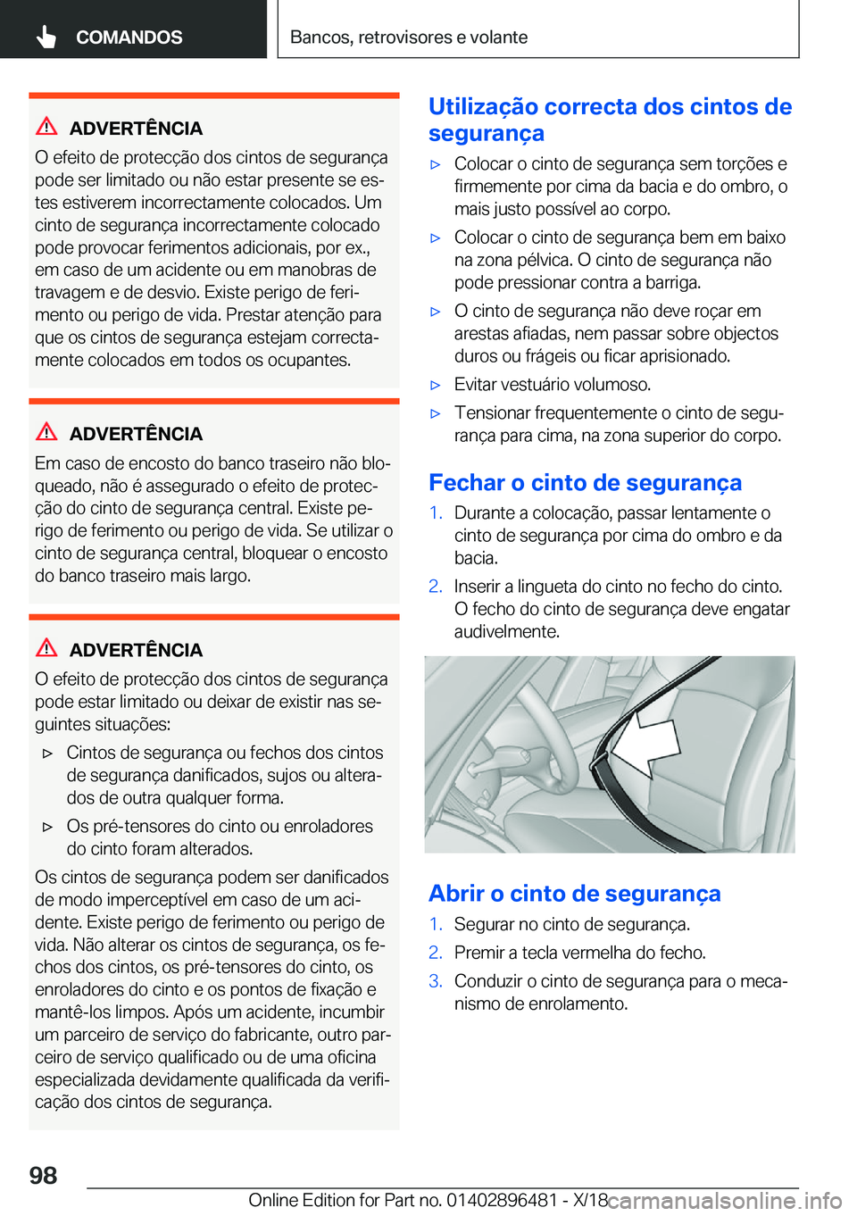 BMW X1 2019  Manual do condutor (in Portuguese) �A�D�V�E�R�T�