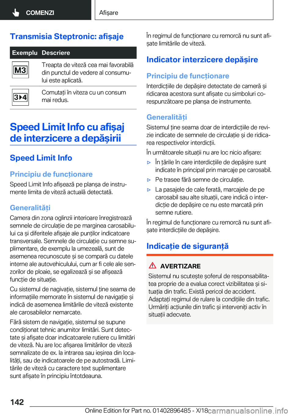 BMW X1 2019  Ghiduri De Utilizare (in Romanian) �T�r�a�n�s�m�i�s�i�a��S�t�e�p�t�r�o�n�i�c�:��a�f�i&�a�j�e�E�x�e�m�p�l�u�D�e�s�c�r�i�e�r�e�T�r�e�a�p�t�a��d�e��v�i�t�e�z�
