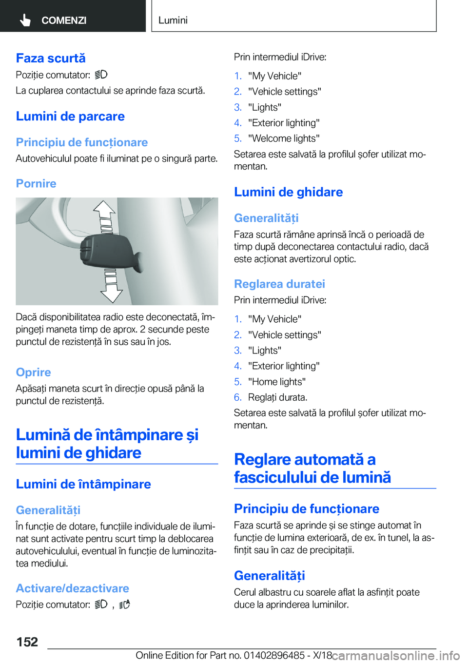 BMW X1 2019  Ghiduri De Utilizare (in Romanian) �F�a�z�a��s�c�u�r�t�