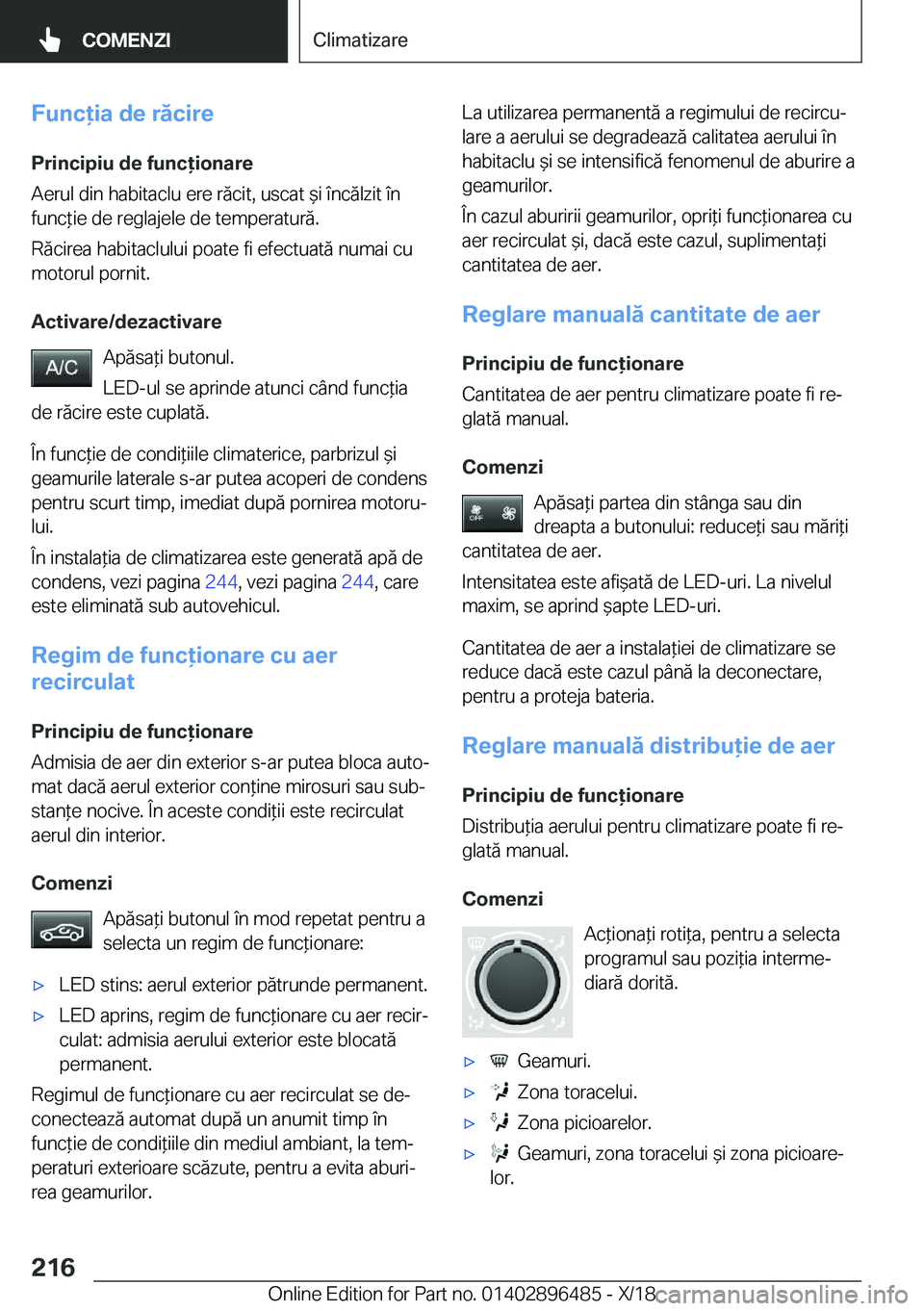 BMW X1 2019  Ghiduri De Utilizare (in Romanian) �F�u�n�c�i�a��d�e��r�