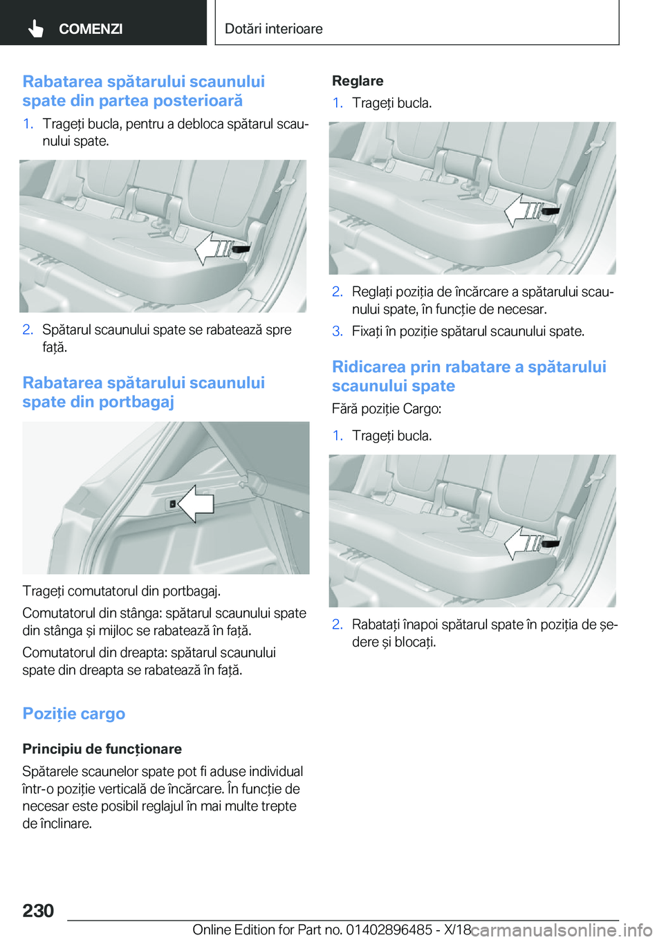 BMW X1 2019  Ghiduri De Utilizare (in Romanian) �R�a�b�a�t�a�r�e�a��s�p�