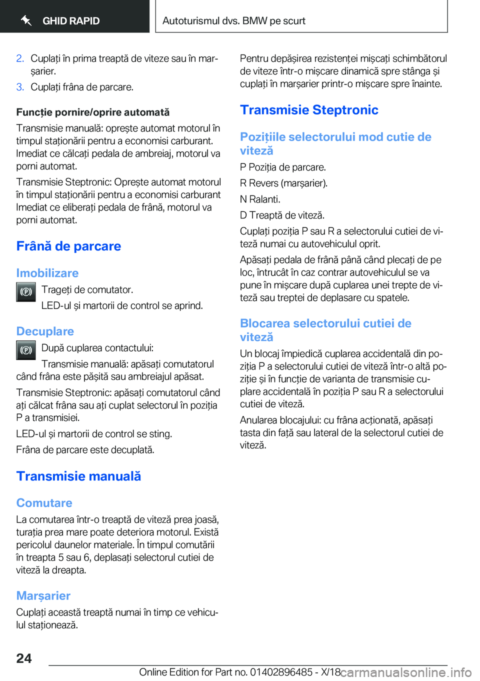 BMW X1 2019  Ghiduri De Utilizare (in Romanian) �2�.�C�u�p�l�a*�i��