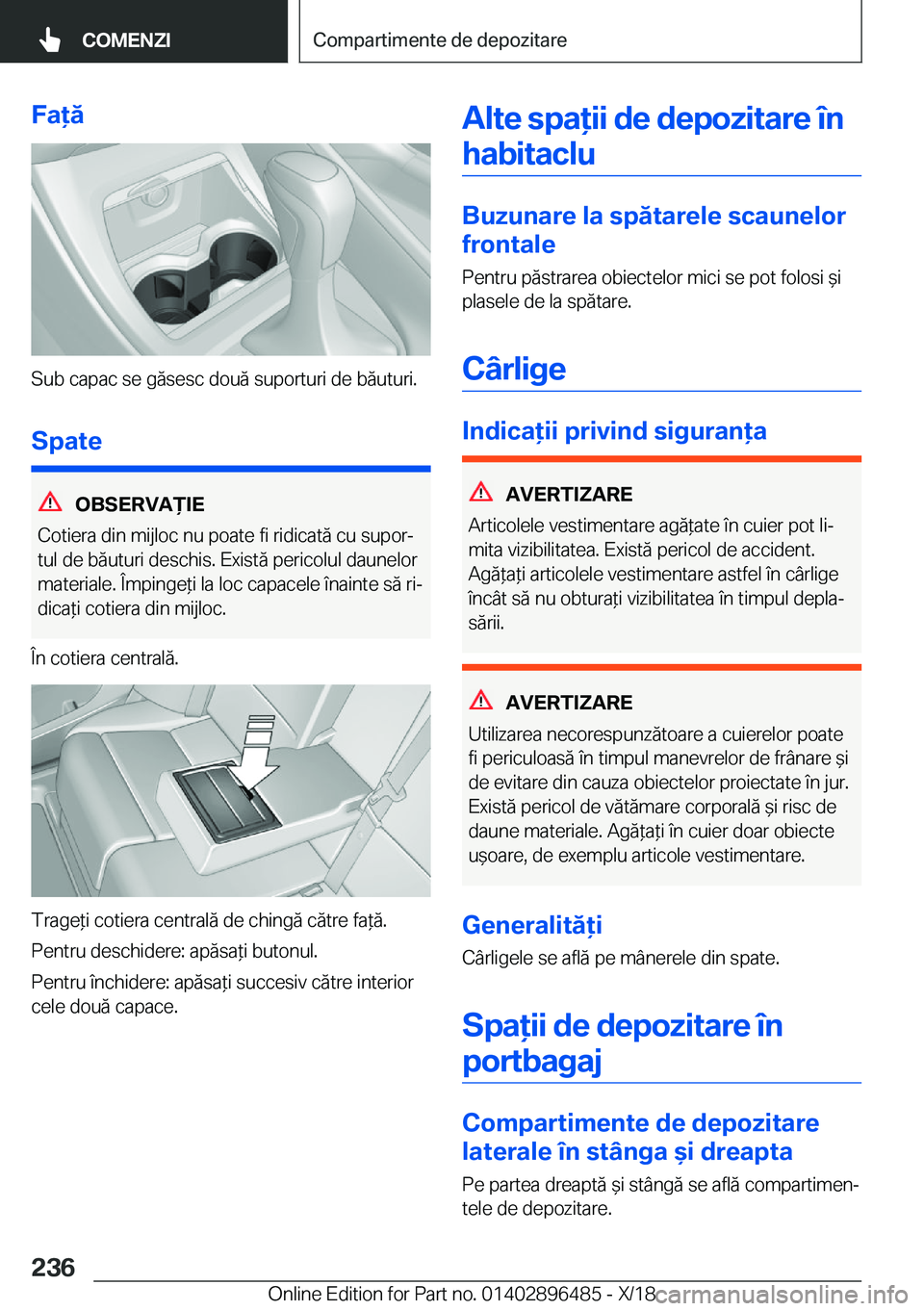 BMW X1 2019  Ghiduri De Utilizare (in Romanian) �F�a�