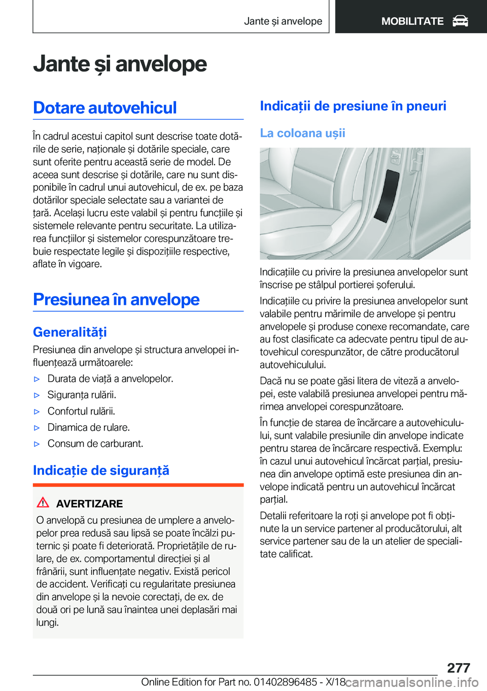 BMW X1 2019  Ghiduri De Utilizare (in Romanian) �J�a�n�t�e�&�i��a�n�v�e�l�o�p�e�D�o�t�a�r�e��a�u�t�o�v�e�h�i�c�u�l
�