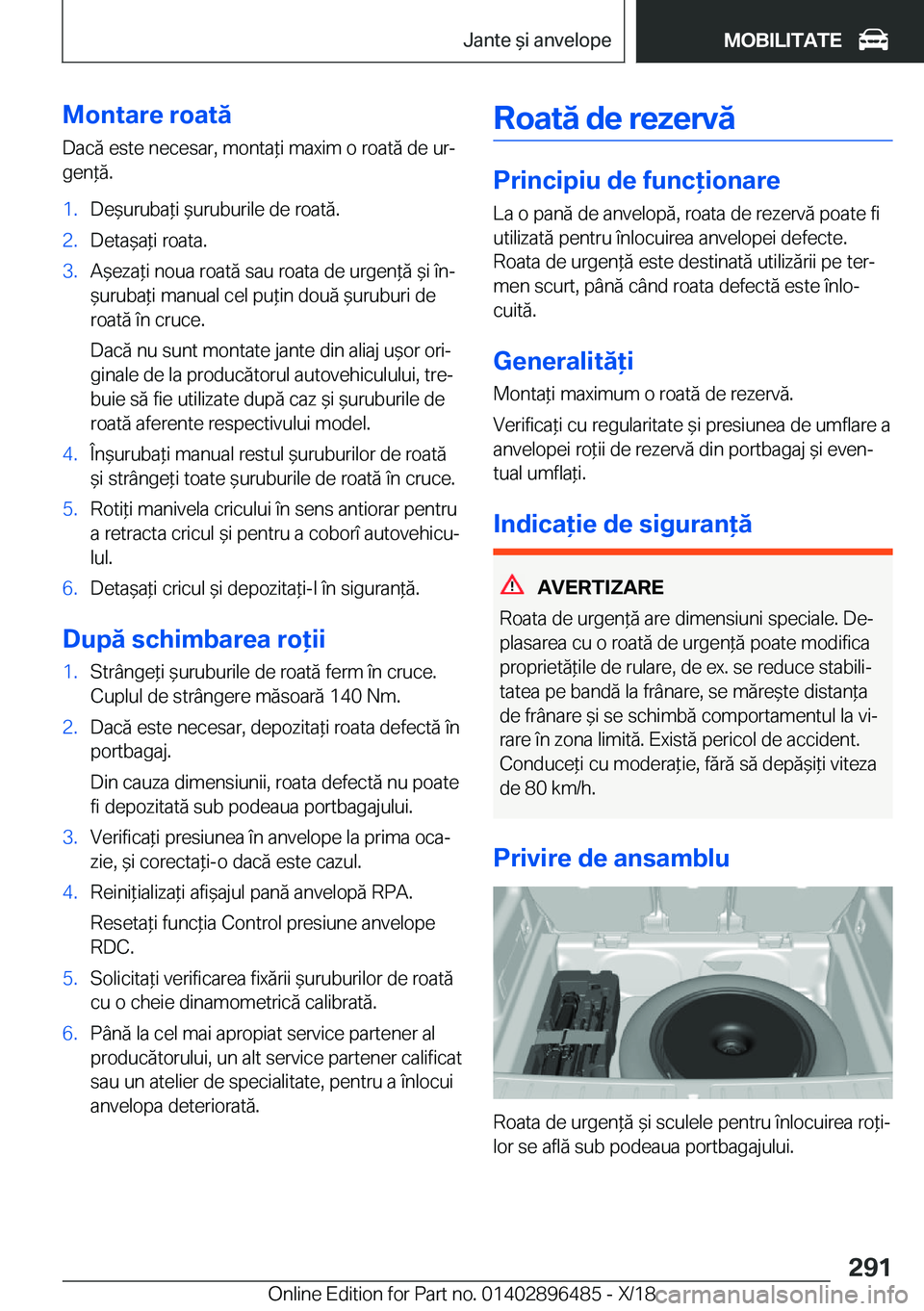 BMW X1 2019  Ghiduri De Utilizare (in Romanian) �M�o�n�t�a�r�e��r�o�a�t�