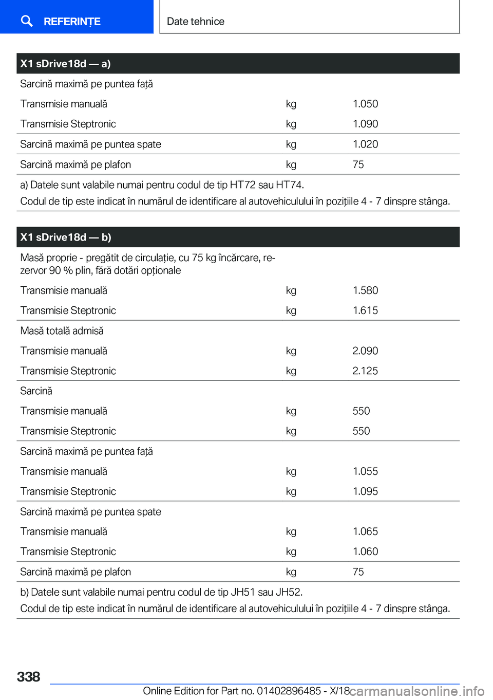 BMW X1 2019  Ghiduri De Utilizare (in Romanian) �X�1��s�D�r�i�v�e�1�8�d�n��a�)�S�a�r�c�i�n�