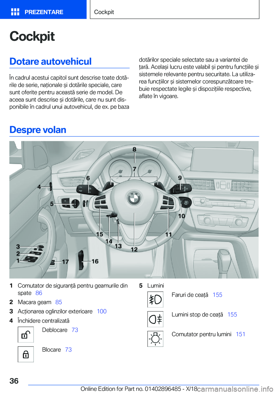 BMW X1 2019  Ghiduri De Utilizare (in Romanian) �C�o�c�k�p�i�t�D�o�t�a�r�e��a�u�t�o�v�e�h�i�c�u�l
�