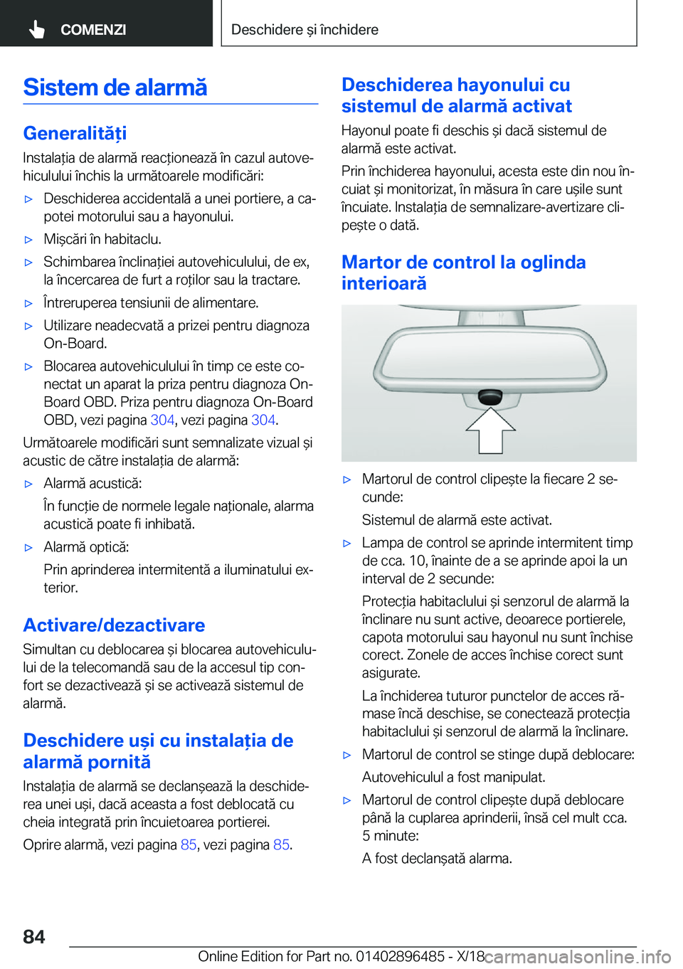 BMW X1 2019  Ghiduri De Utilizare (in Romanian) �S�i�s�t�e�m��d�e��a�l�a�r�m�