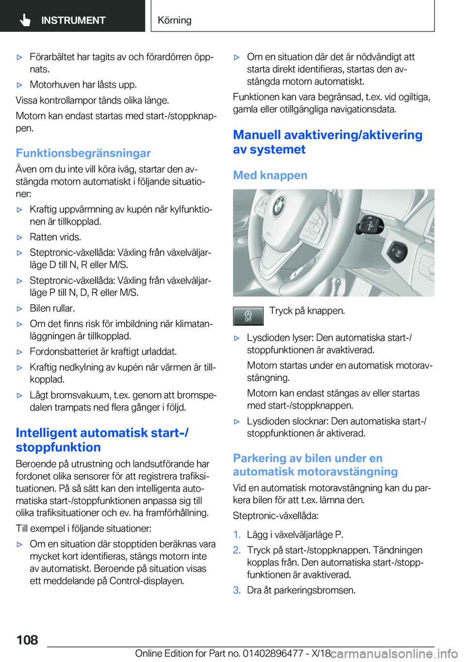 BMW X1 2019  InstruktionsbÖcker (in Swedish) x�F�